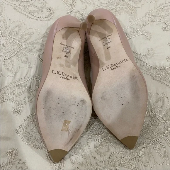 Elegant L.K. Bennet Nude Leather Pumps/Heels Size 8 - Picture 9 of 14